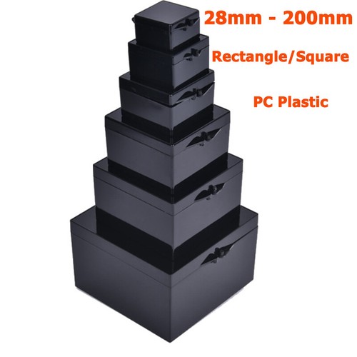 Black square plastic - black,