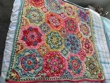 Handmade persian tiles crochet throw
