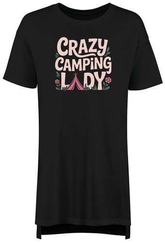 Crazy camping lady - crazy, floral