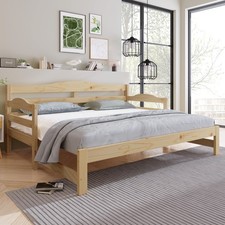 Solid Wood Daybed with Pull out Trundle 3FT Single Guest Bed Sofa Bed Cabin Beds