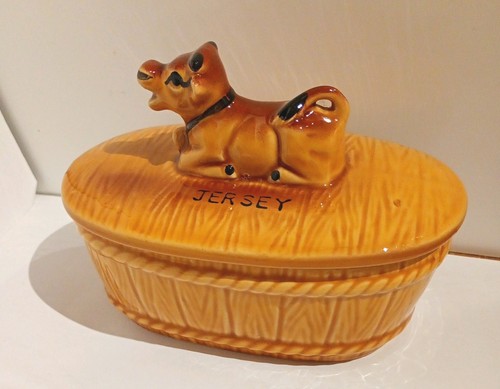 Vintage ceramic jersey butter - jersey,