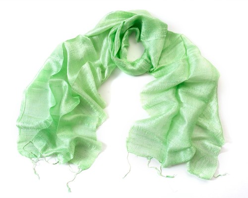 Pale green silk scarf - pale,