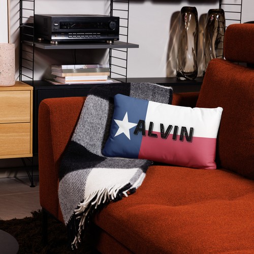 Alvin texas flag pillow - alvin,
