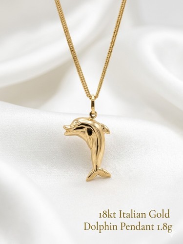 18karat italian gold - gold, dolphin