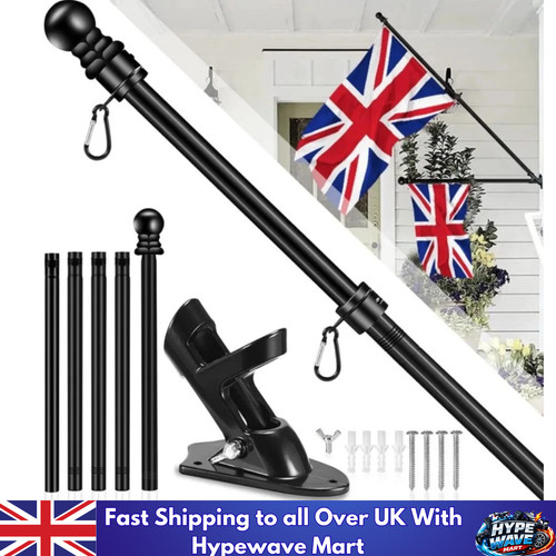 6ft wall mounted flag - wall-mounted, pole