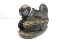 Vintage Concrete Garden Ornament – Pigs on Motorcycle