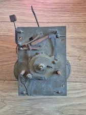 Antique Brass Longcase 8 Day Clock Movement Bell Stand Hammer Spares 12x17cm T18