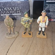3 Hand Painted Metal Figures