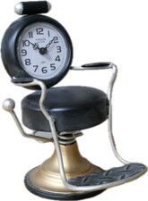 Barber's Chair Novelty Desk Clock | BLACK