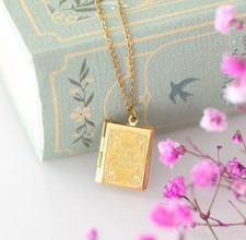 Book Shaped Locket Necklace With Gift Box