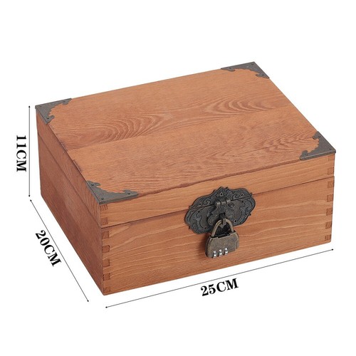 Lockable vintage box wooden - vintage,
