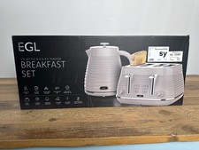 EGL Breakfast Set Grey 1.7L Kettle and 4 Slice Toaster Set