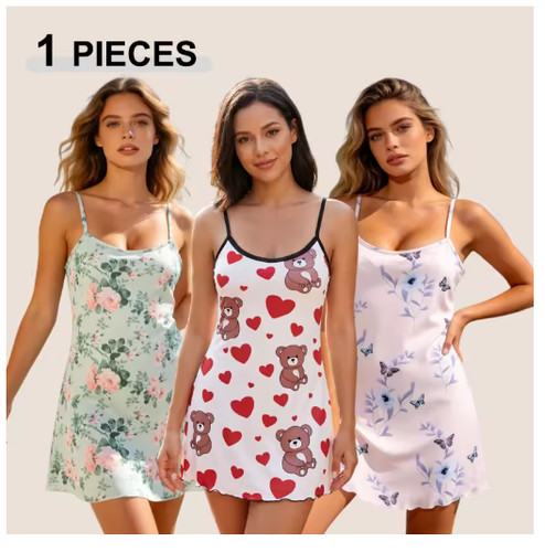 Ladies strappy nightdress - ladies,