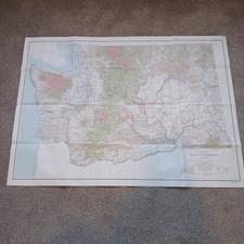 Vintage USA Interior Geological Survey Wall Map Of Washington State 1982