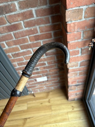 Wooden walking stick with - wooden,