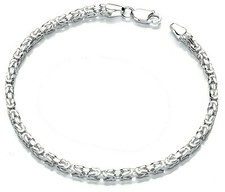 Sterling Silver Ladies Byzantine Bracelet - 7.5 INCH