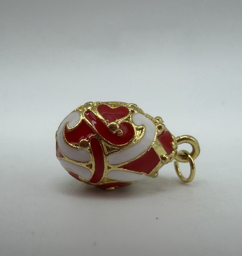 Vintage enamel egg - enamel, red