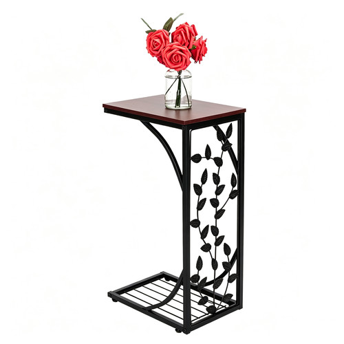 Shaped side end table - c-shaped, leaf