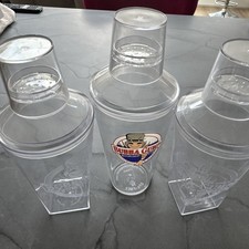 Selection of 3 Bubba Gump Shrimp Restaurant Cocktail Mixer Shaker 8” Tall