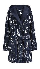 B By Ted Baker Ladies Navy Dog Print Short Dressing Gown Robe ~ Small ~ RRP £58