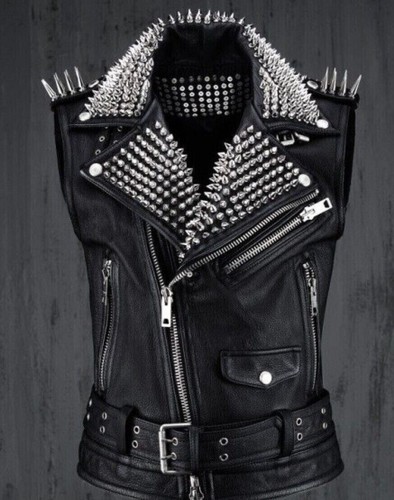 Men leather jacket punk rock - men,