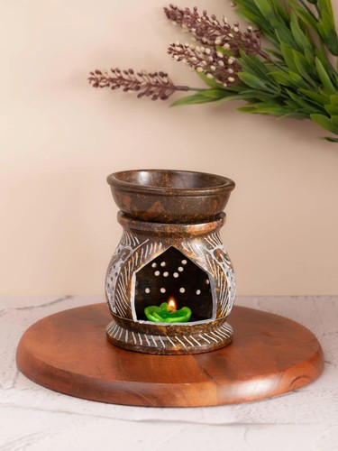 Soapstone carved oil - carved,