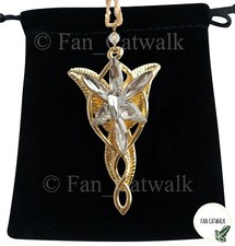 Lord of the Rings GOLD EVENSTAR Necklace Pendant Hobbit LOTR + GIFT BAG Arwen