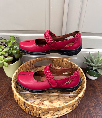 Hotter shake red leather mary - red,