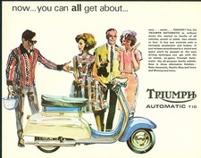 Triumph T10 Automatic Scooter Motorcycle Brochure Poster 1966 Original unused