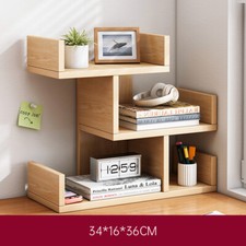 Desktop Bookshelf Bookcase Home Office Study Table Storage Shelf Organizer