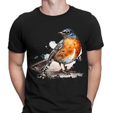 American Robin Bird Watching Animal Lovers Birding Novelty Mens T-Shirts Top#NED