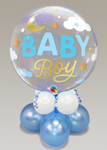 Inflated blue sweet baby boy - inflated,