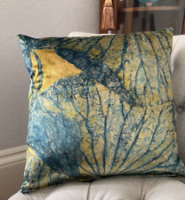 Zoffany Taisho Tigers Eye Velvet Cushion Cover 14” approx. Blue Velvet Backing