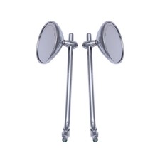 10mm Chrome Motorcycle Rearview Mirrors For Bobber Old School Chopper Cafe Racer