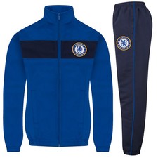 Chelsea Boys Tracksuit Jacket & Pants Set Kids OFFICIAL Football Gift