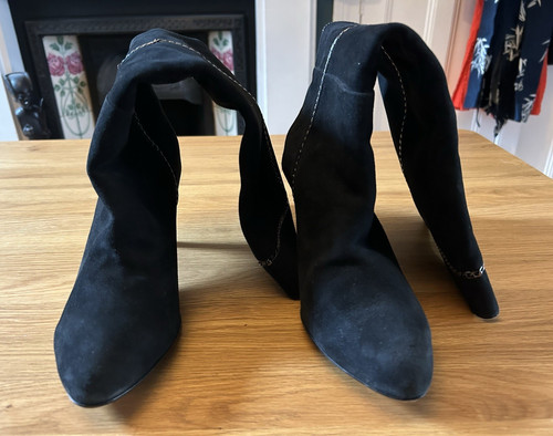 Taryn rose black suede knee - black,