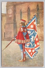 Pantera Contrada Paggio Postcard, Palio di Siena, Guido Masignani, Flag Costume