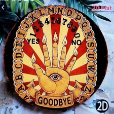 RETRO - OUIJA BOARD - NOVELTY ROUND TIN SIGN 20cm New Funky Gift Item