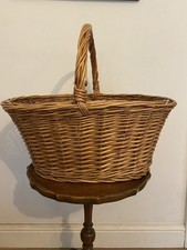 Vintage Handmade Large Wicker Basket Country Rustic Style 