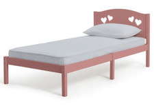 Home Mia Single Bed Frame Pink | Sturdy Durable Bedframe for Kids Teen Bedroom