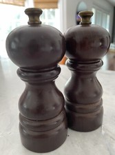 Vintage Peugeot Lion Freres Salt Pepper Mill Grinder Brass Accents France 5 In