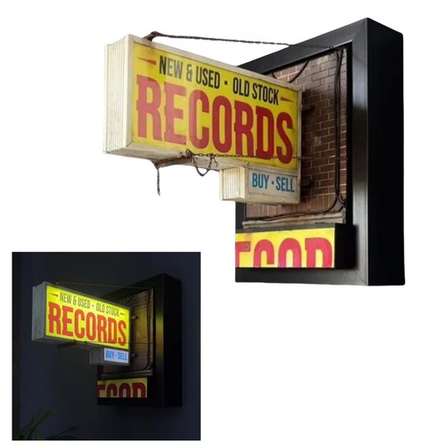 Record store retro wall - store, light