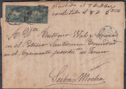 Spanish antilles 1856 cover - antilles,