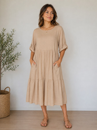Made italy linen dress - italy,