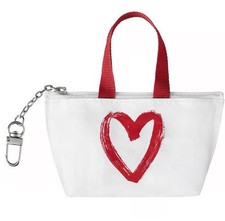 JAPAN IKEA EXCLUSIVE HEART Knolig Mini Zipper Coin Keychain Bag Tote Key Holder