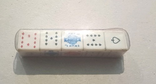 Vintage poker dice set five - dice,
