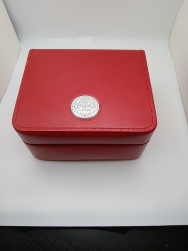 Omega red leather watch box - omega,