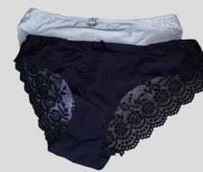 MIS/ Women's 2 Pack Seam-free Brief Medium Size Navy/Pale Blue