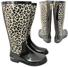 GIRLS LADIES WELLIES FESTIVAL GARDEN TALL RAIN LEOPARD WELLINGTON WOMENS BOOTS
