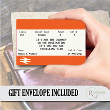 Personalised Train Ticket Keepsake Sentimental Wallet Purse Metal Card Gift